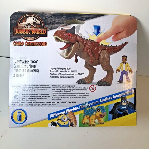 Imaginext Jurassic World Camp Cretaceous Carnotaurus Dinosaur & Darius Netflix - Picture 4 of 5